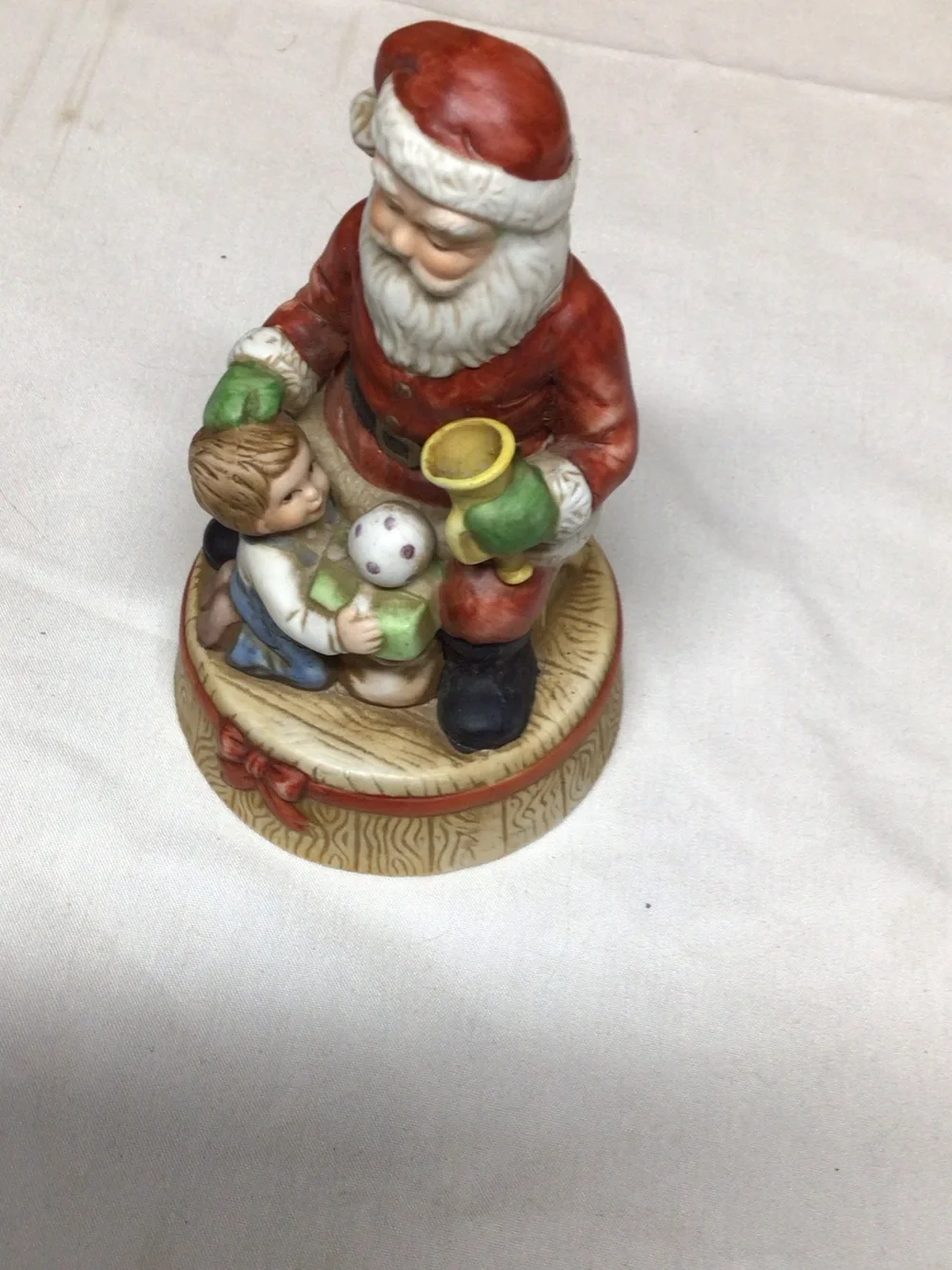 Santa Figurine Holiday Decoration in Red and White music box